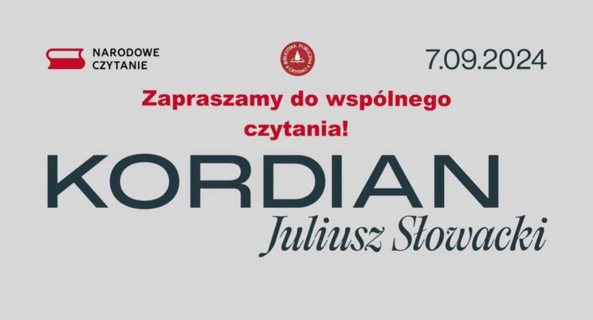 Książki, Narodowe czytanie Gryfinie Będzie Kordian - zdjęcie, fotografia