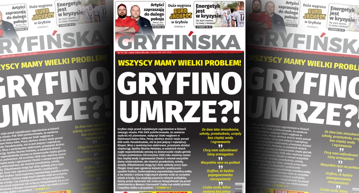 Gazeta Gryfińska, numer Gazety Gryfińskiej GRYFINO UMRZE - zdjęcie, fotografia