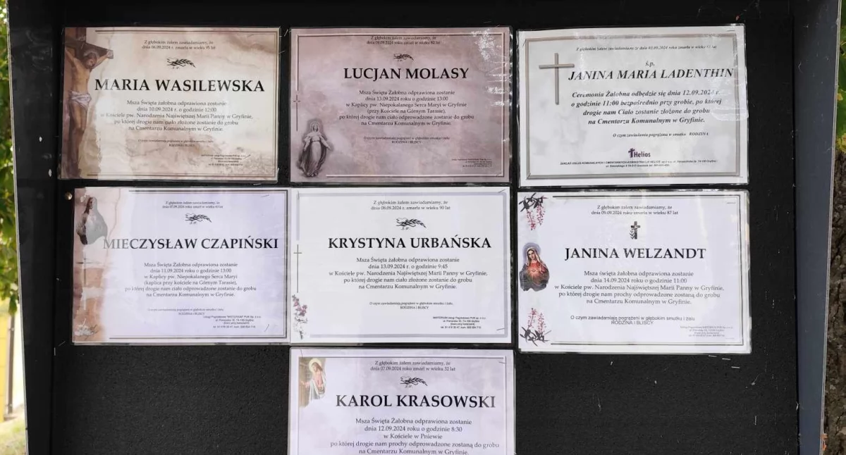 Odeszli, Żegnamy siedmioro zmarłych gryfinian latka - zdjęcie, fotografia