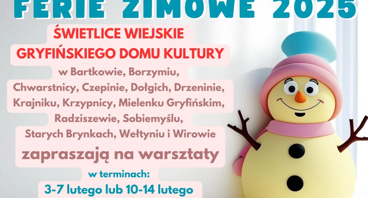 Wystawy Warsztaty, Ferie gryfińskich świetlicach wiejskich Znamy program - zdjęcie, fotografia