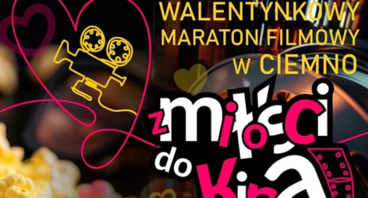 Kino, Przyjdź walentynkowy maraton filmowy ciemno - zdjęcie, fotografia