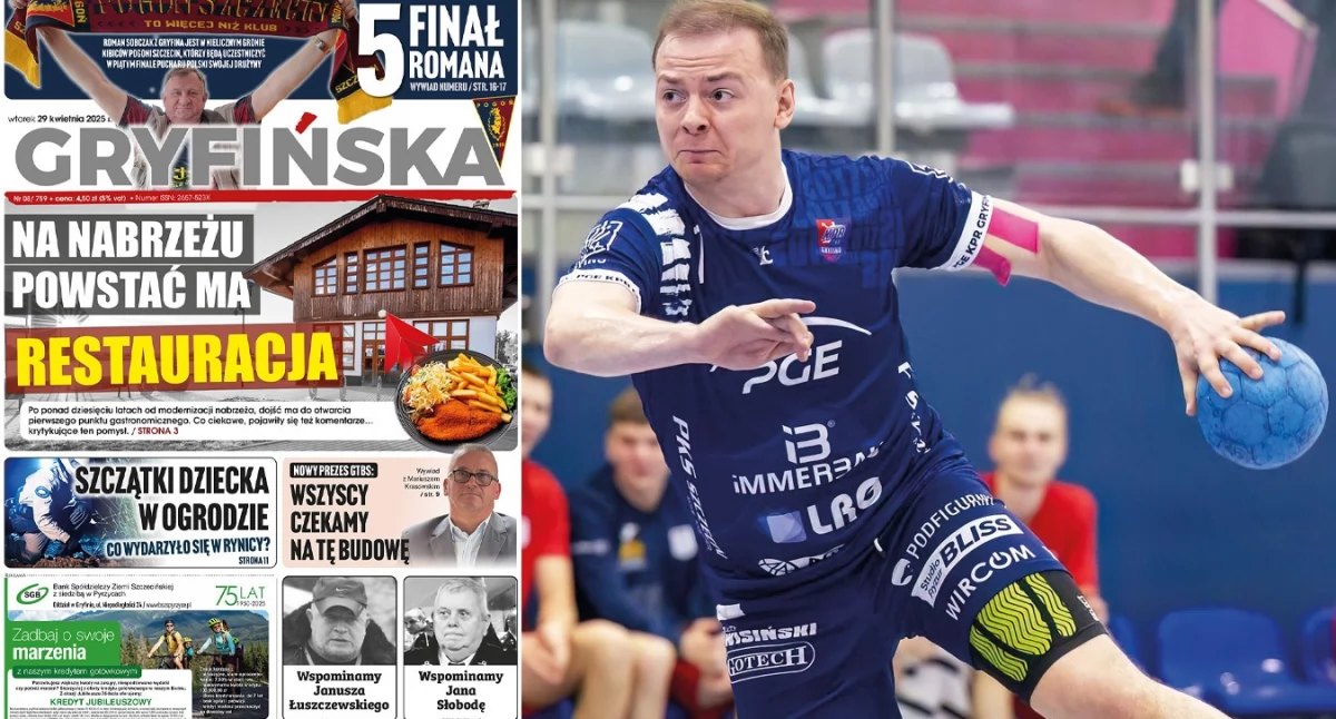 Piłka ręczna, Filip wraca formy kontuzji chłopak Płocka Gryfinie - zdjęcie, fotografia