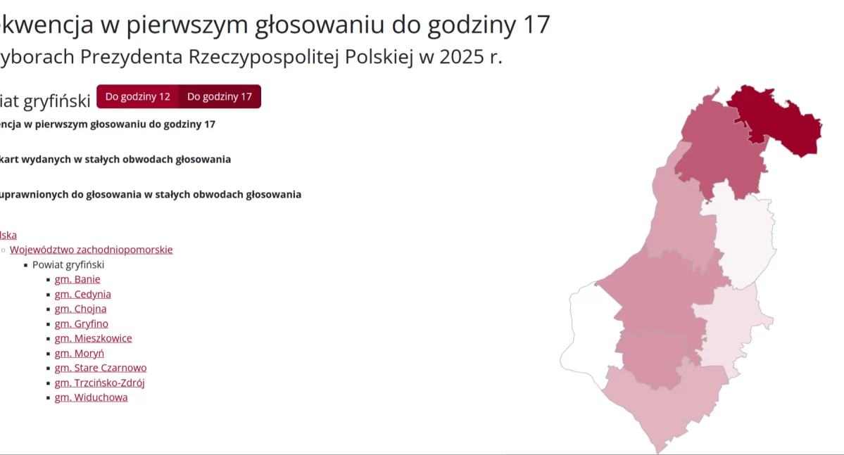 Wybory, Frekwencja wyborcza rośnie Niemal połowa gryfinian zagłosowała! - zdjęcie, fotografia