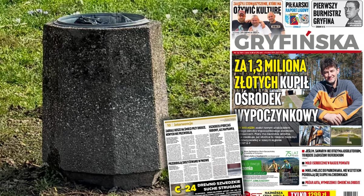 Interwencje, Zabrali kosze śmieci drodze Postawią - zdjęcie, fotografia