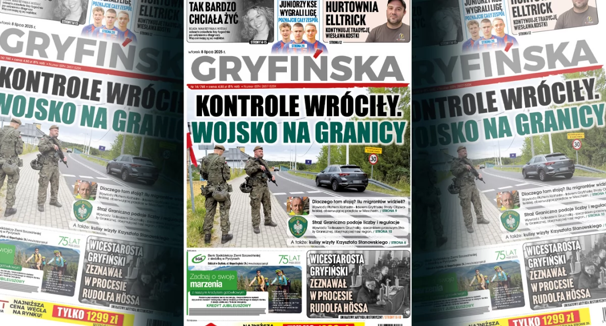 Gazeta Gryfińska, numer Gazety Gryfińskiej wojsko granicy - zdjęcie, fotografia