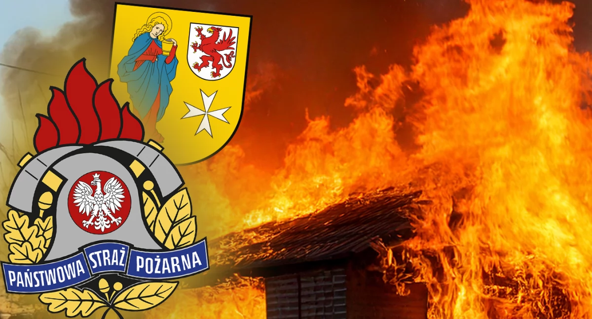 Straż pożarna, Pożar Kunowie Spłonął budynek mieszkalny - zdjęcie, fotografia