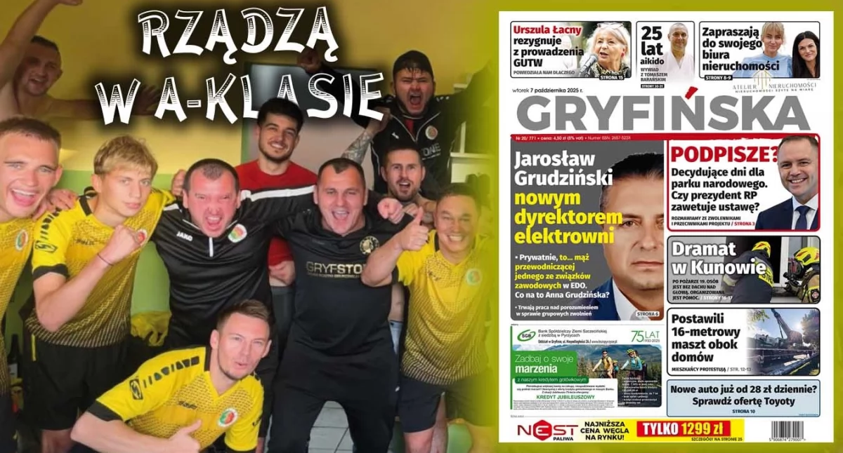 Gazeta Gryfińska, Łukasz Jasiak Rywale mówią widzieli lepiej grającego piłką zespołu klasie - zdjęcie, fotografia