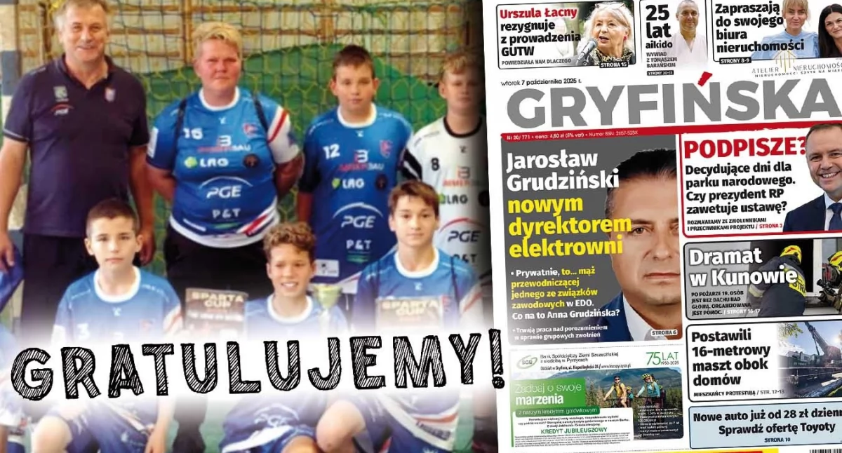 Gazeta Gryfińska, Krzywina pokonał siódmy zespół kraju - zdjęcie, fotografia