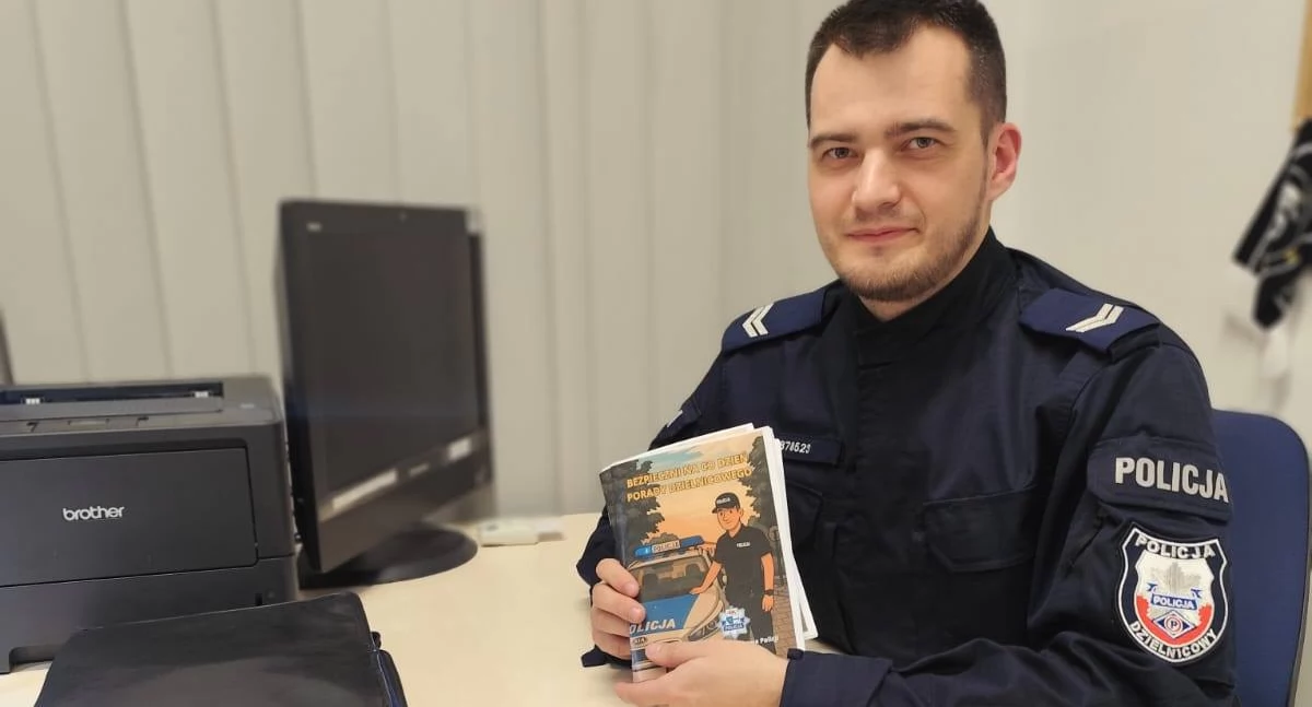 Inicjatywy społeczne, Dzielnicowy gryfińskiej komendy stworzył wyjątkowy poradnik dzieci - zdjęcie, fotografia