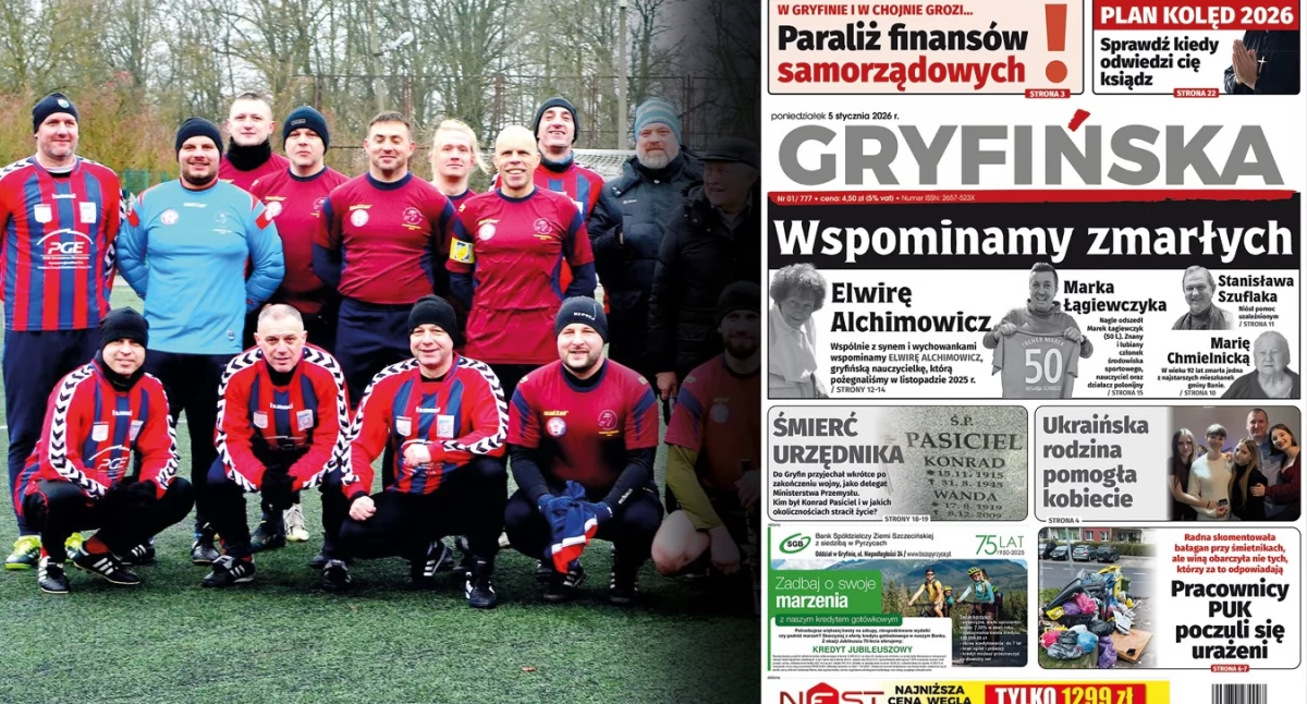 Gazeta Gryfińska, wyglądał pierwszy piłkarski - zdjęcie, fotografia