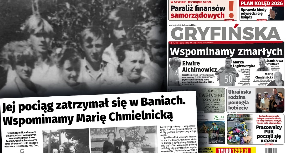 Gazeta Gryfińska, pociąg zatrzymał Baniach Wspominamy Marię Chmielnicką - zdjęcie, fotografia