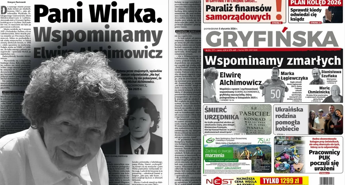 Gazeta Gryfińska, Wirka Wspólnie synem wychowankami wspominamy Elwirę Alchimowicz - zdjęcie, fotografia