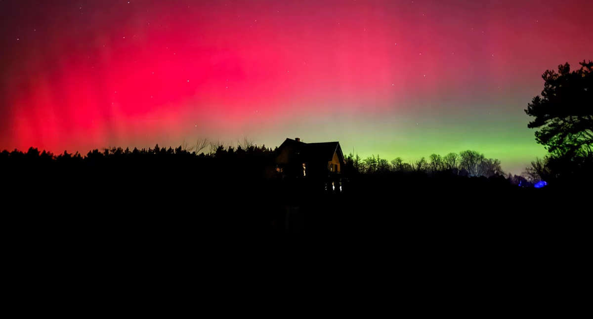 Natura Miejsca, Piękna zorza polarna widziana naszej gminie [GALERIA] - zdjęcie, fotografia