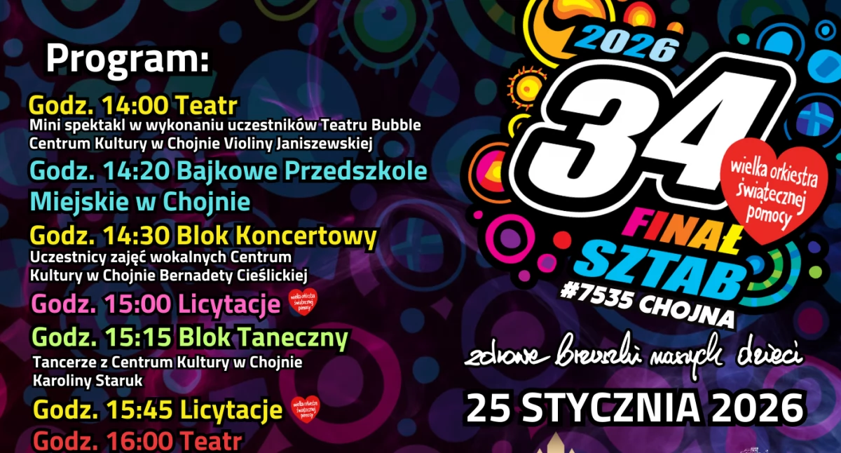 Akcje charytatywne, Chojna WOŚP [PROGRAM] - zdjęcie, fotografia