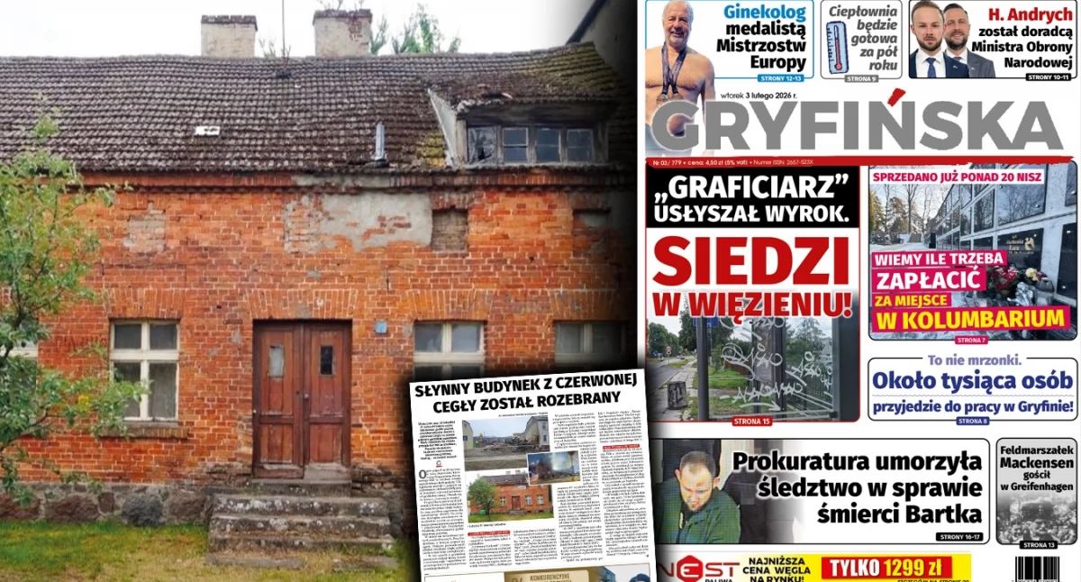 Gazeta Gryfińska, wywołało pożar budynku czerwonej cegły - zdjęcie, fotografia