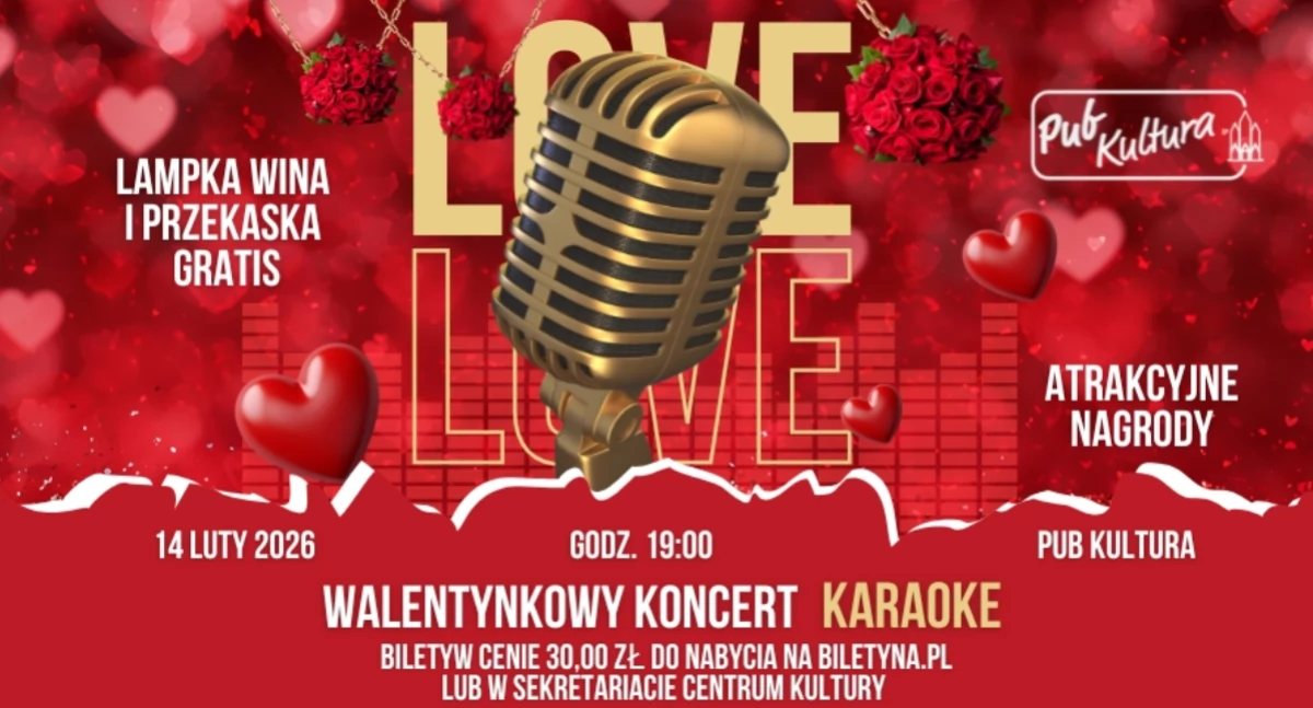 Koncerty muzyka, Walentynkowy Koncert Karaoke Kultura - zdjęcie, fotografia