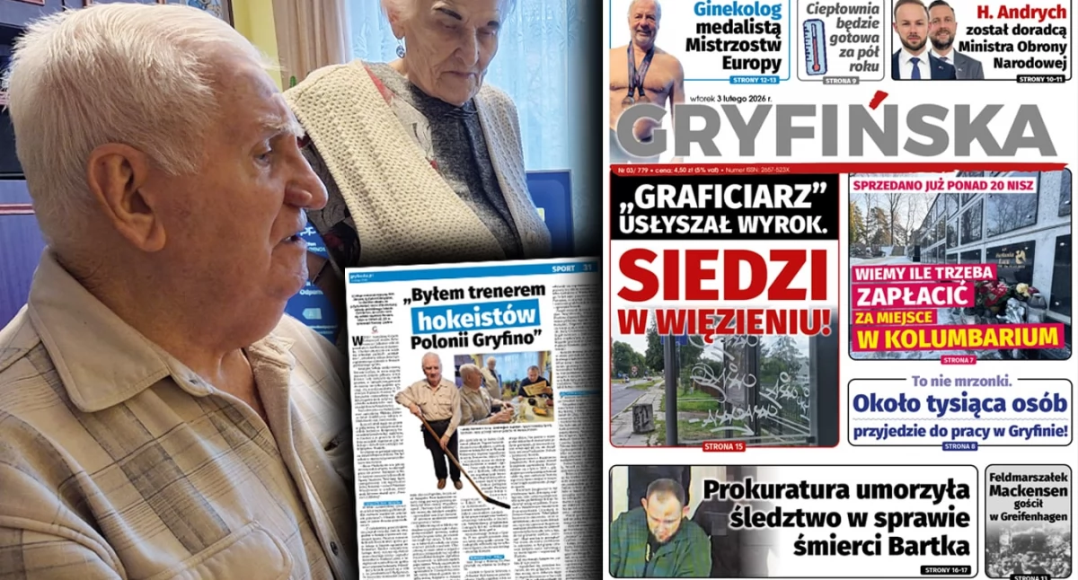 Gazeta Gryfińska, Jerzy Konicki Byłem trenerem hokeistów Polonii Gryfino - zdjęcie, fotografia