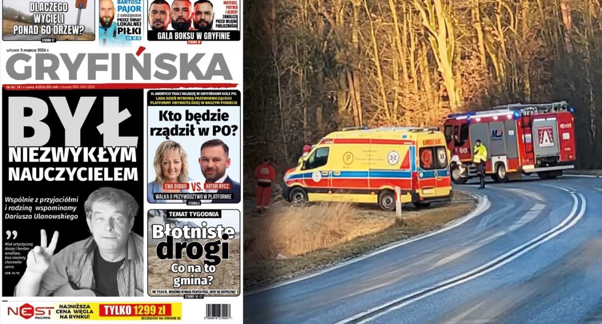 Gazeta Gryfińska, letni kierowca wciąż walczy życie - zdjęcie, fotografia