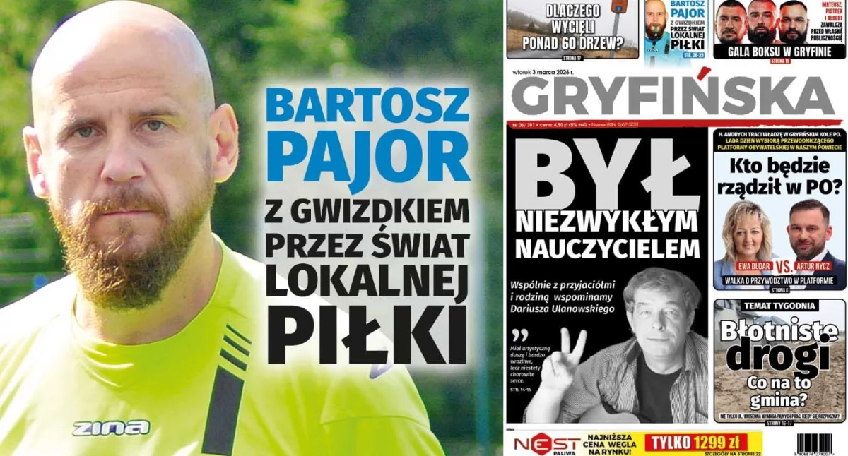 Gazeta Gryfińska, Bartosz Pajor gwizdkiem przez świat lokalnej piłki - zdjęcie, fotografia