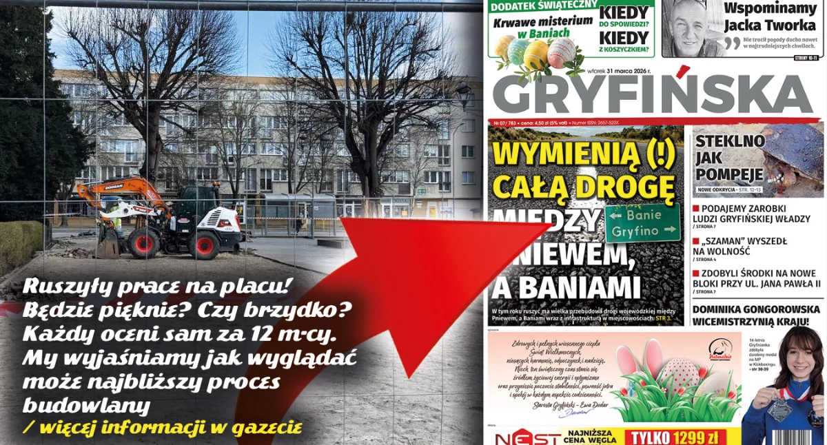 Gazeta Gryfińska, Ruszyły prace Placu Barnima - zdjęcie, fotografia