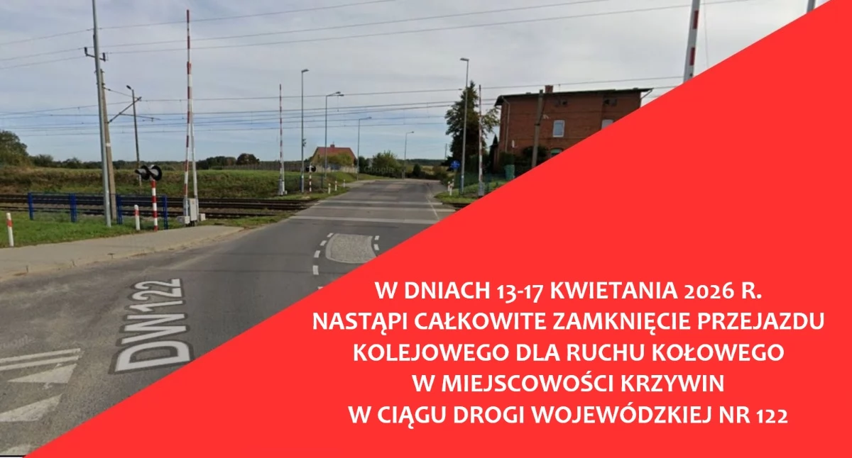 Transport i komunikacja, Nastąpi zamknięcie przejazdu kolejowego Krzywinie - zdjęcie, fotografia