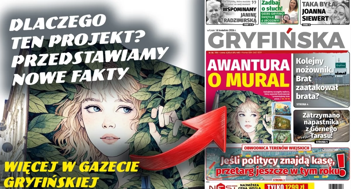 Gazeta Gryfińska, Wiemy będzie kosztował gryfiński mural centrum miasta - zdjęcie, fotografia