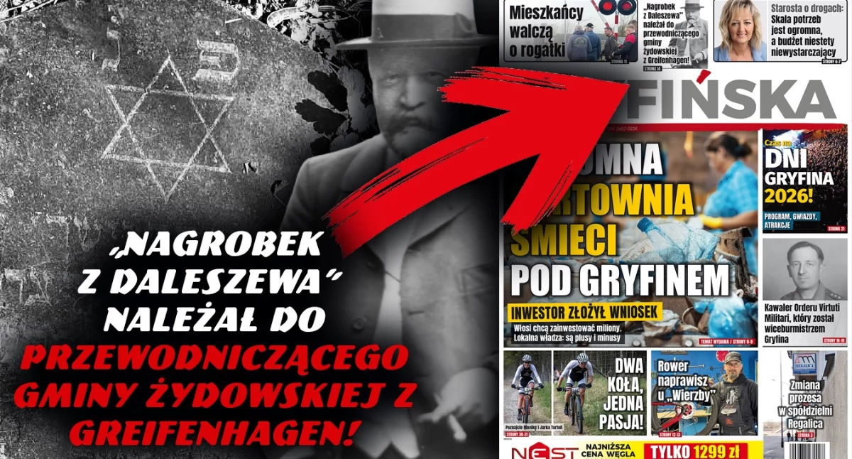 Gazeta Gryfińska, Nagrobek Daleszewa należał przewodniczącego gminy żydowskiej Greifenhagen! - zdjęcie, fotografia