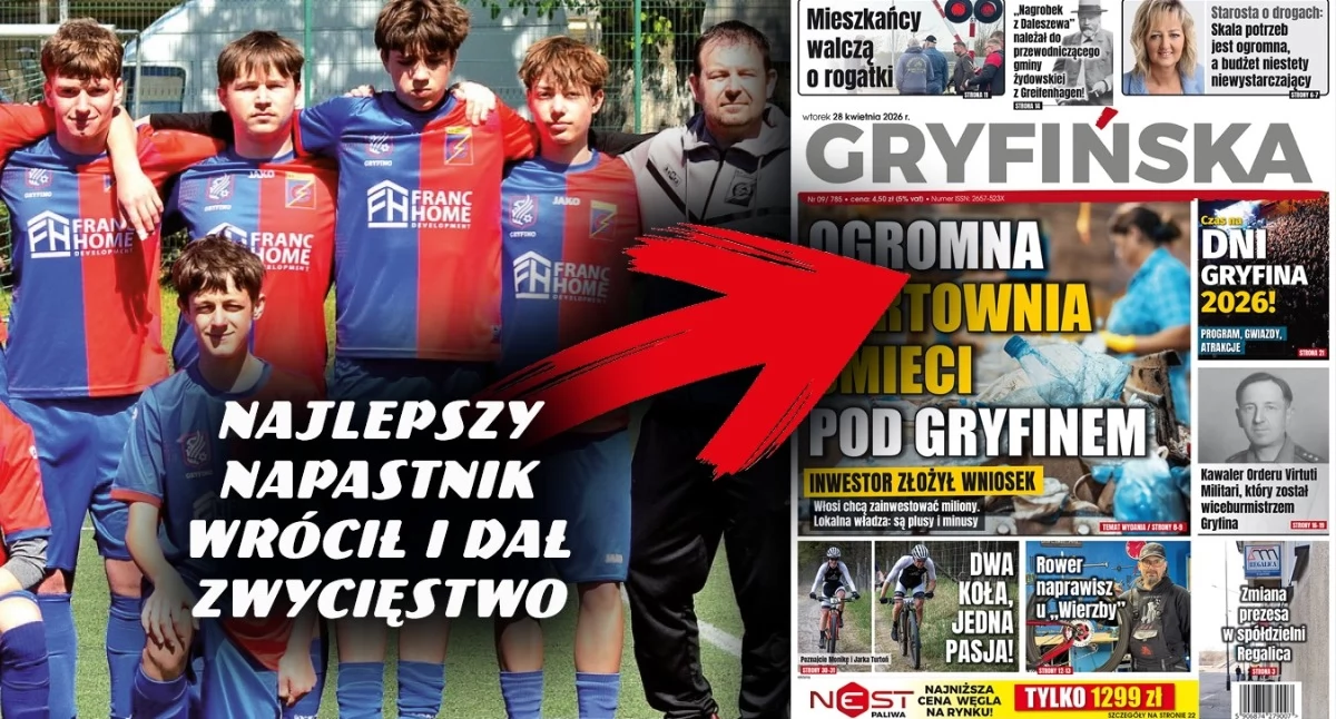 Gazeta Gryfińska, Najlepszy napastnik wrócił zwycięstwo juniorów młodszych - zdjęcie, fotografia