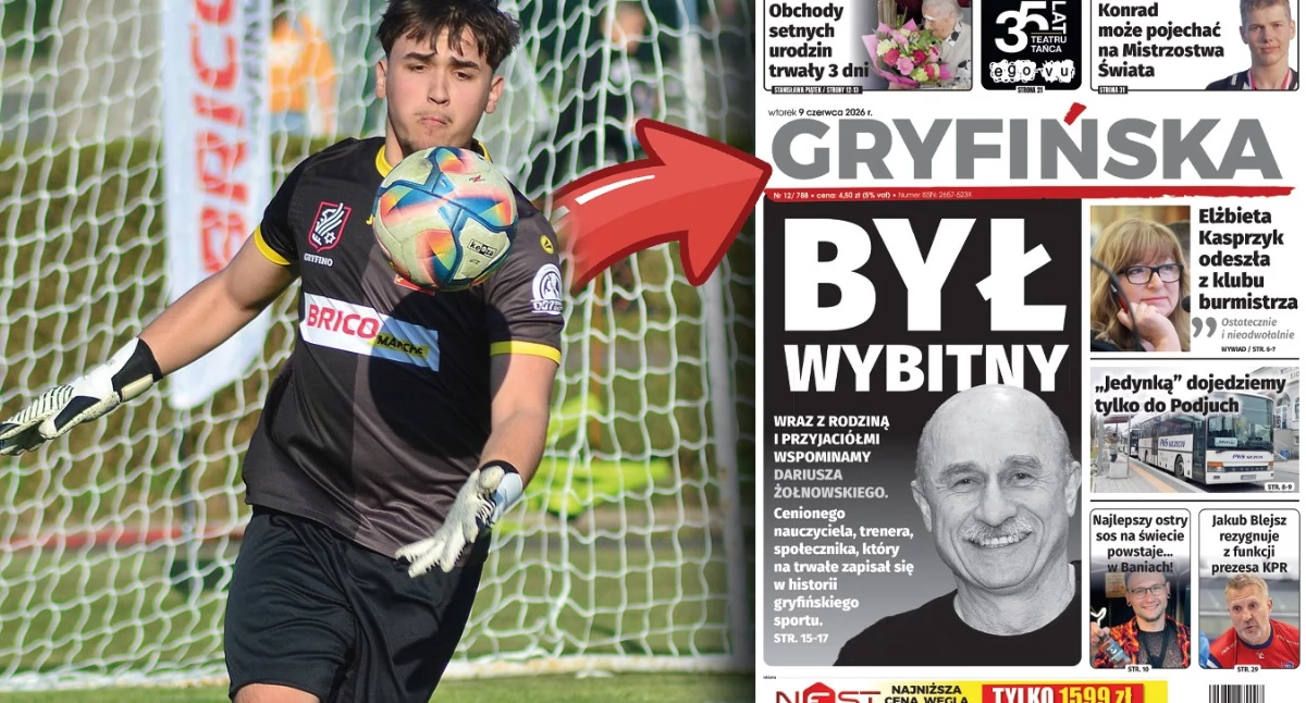 Gazeta Gryfińska, Krywalewicz latek który broni (bramki) Energetyka - zdjęcie, fotografia