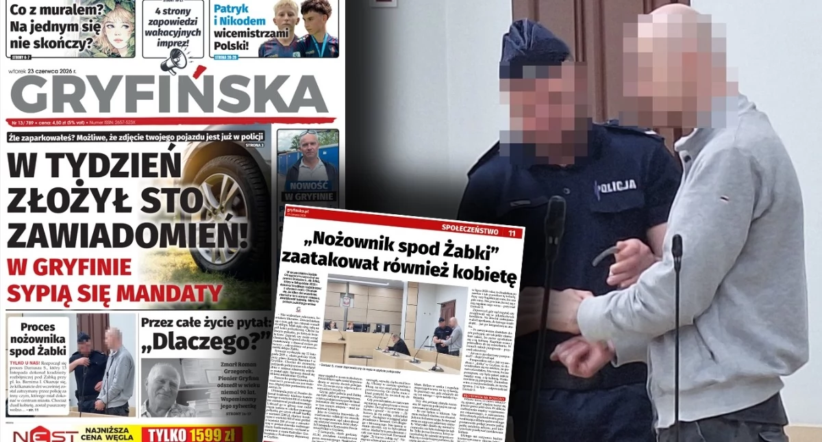 Gazeta Gryfińska, letni Dariusz dusił kobietę Placu Księcia Barnima - zdjęcie, fotografia