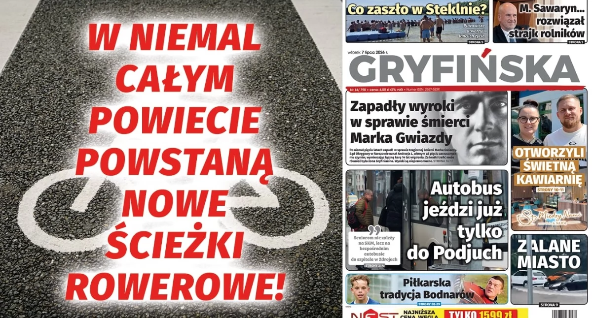Gazeta Gryfińska, niemal całym powiecie powstaną ścieżki rowerowe! - zdjęcie, fotografia