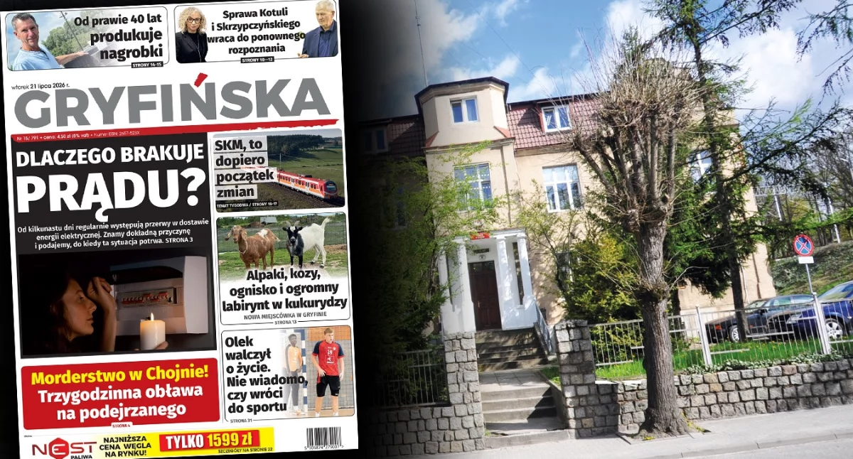 Gazeta Gryfińska, budynkiem byłej komendzie - zdjęcie, fotografia