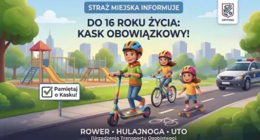 Kask obowiązkowy do 16. roku życia! 