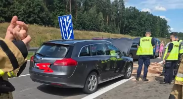 Wypadek z udziałem czterech samochodów 