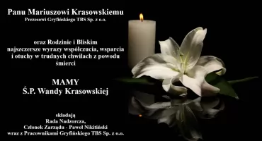 Kondolencje dla Pana Mariusza Krasowskiego